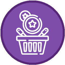 Infografika - koszyk do którego wpadają monety